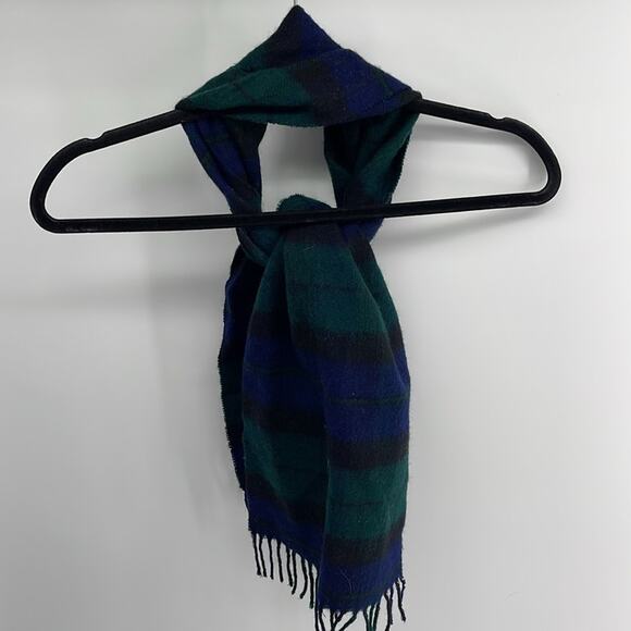 Vintage 100% lambs wool tartan plaid Made in Uruguay winter cold weather scarf - Picture 5 of 5